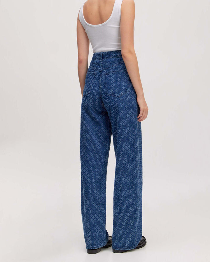 Theodora Denim Trousers Light Blue Tweed