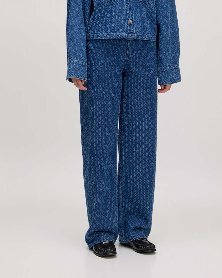 Theodora Denim Trousers Light Blue Tweed