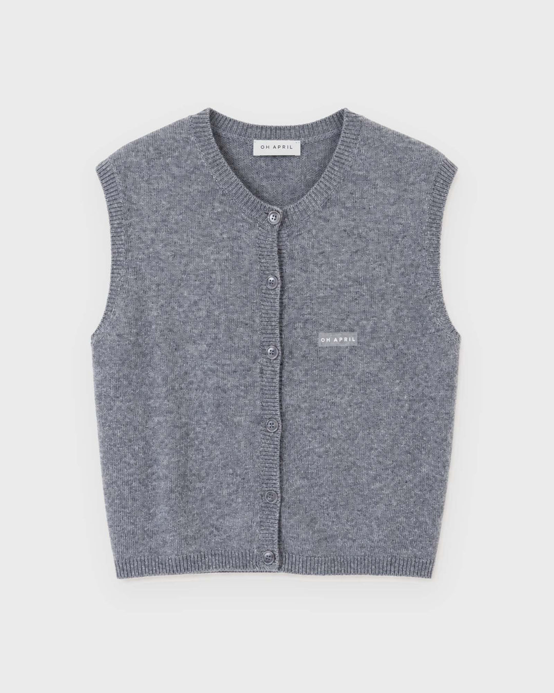 OH APRIL Weste Tove Slim Fit Knit Vest Grey Melange