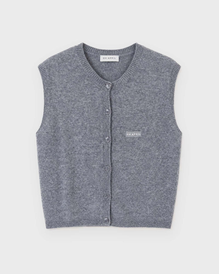 OH APRIL Weste Tove Slim Fit Knit Vest Grey Melange