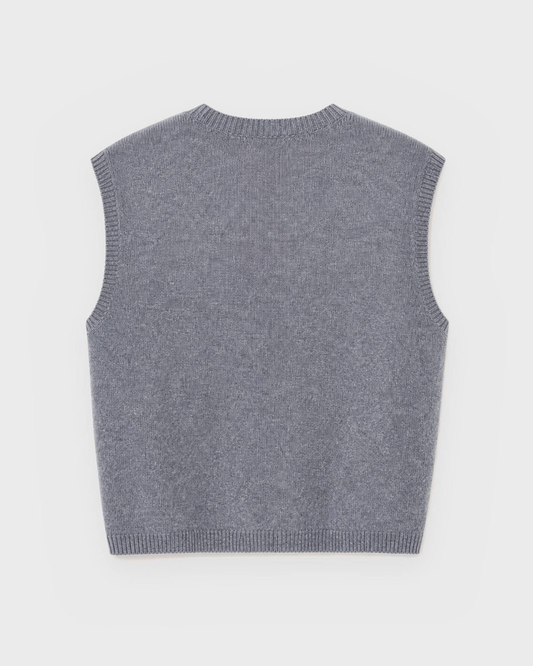 OH APRIL Weste Tove Slim Fit Knit Vest Grey Melange – Bild 2