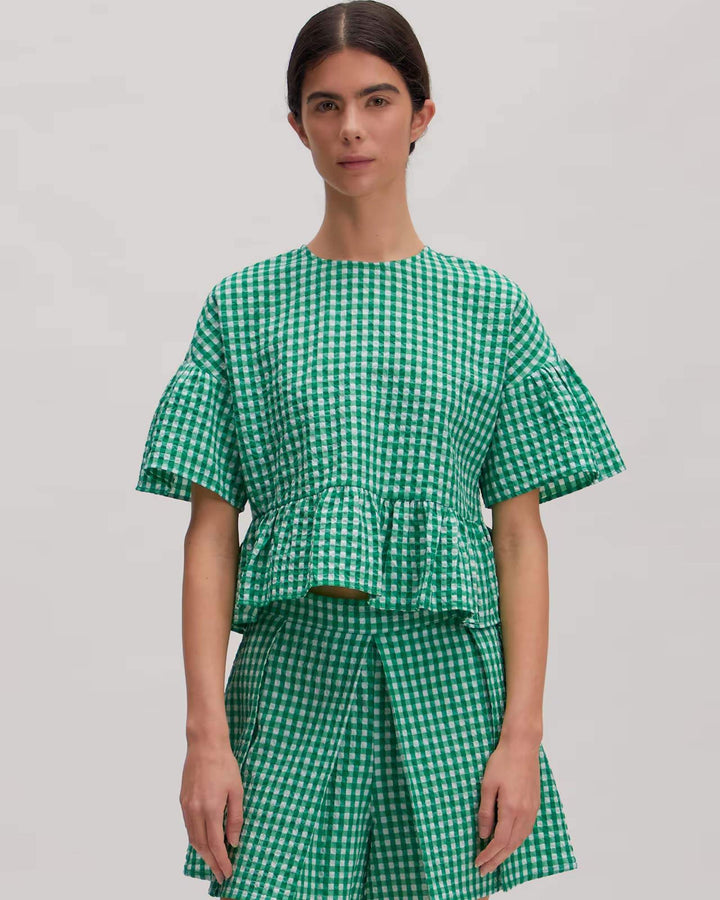 Tuala Blouse Jelly Bean + Egret