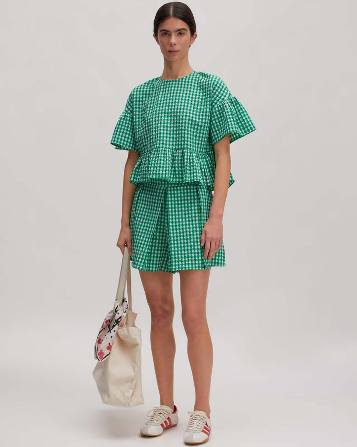 Tuala Blouse Jelly Bean + Egret