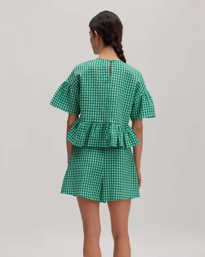 Tuala Blouse Jelly Bean + Egret