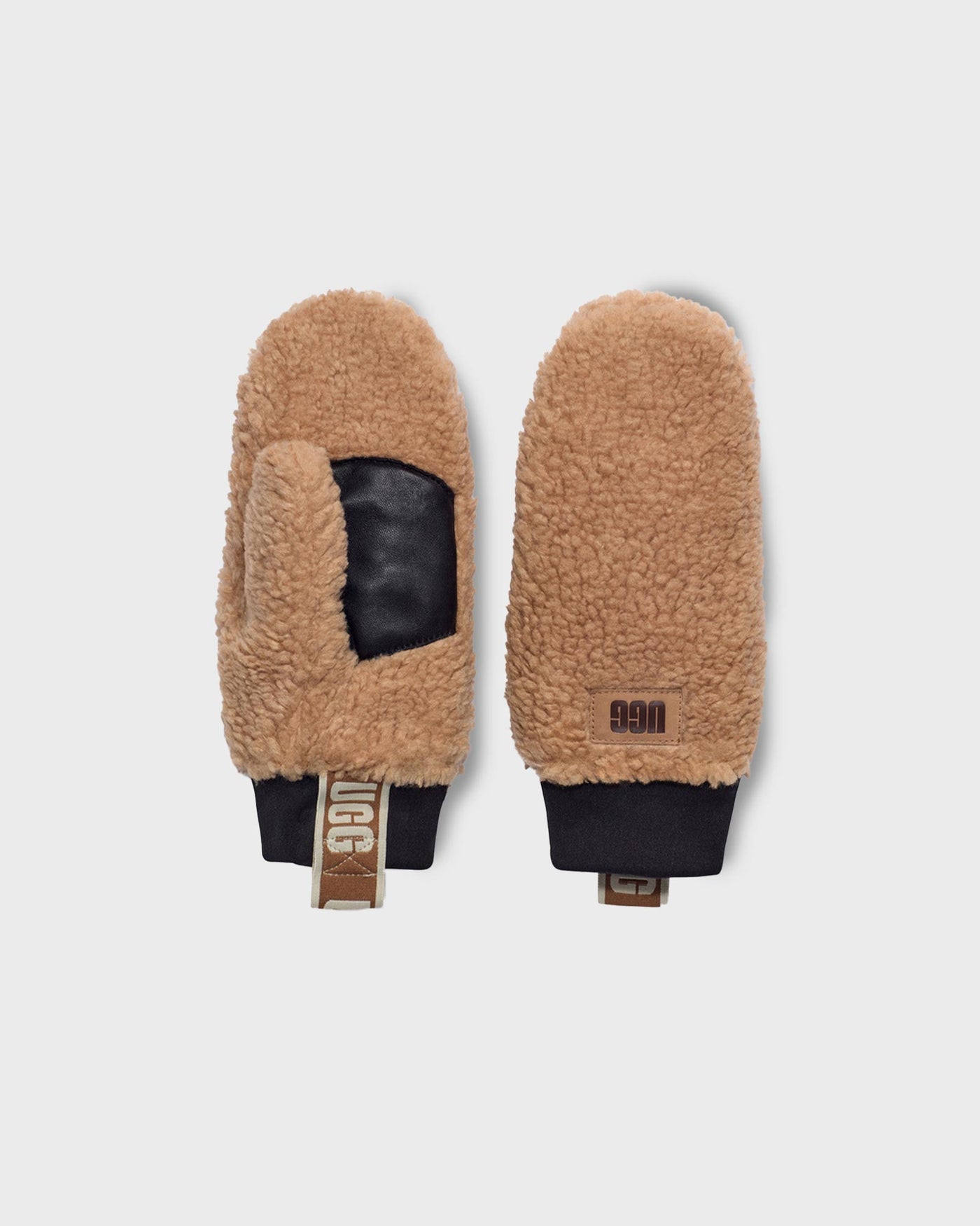 UGG Handschuhe Sherpa Mitten Logo Tape Caramel myMEID