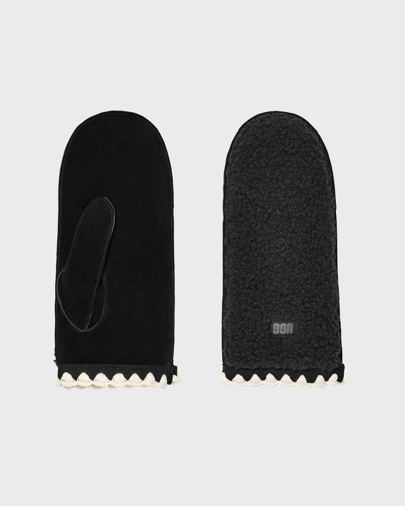 Uggfluff Scalloped Mitten Black myMEID