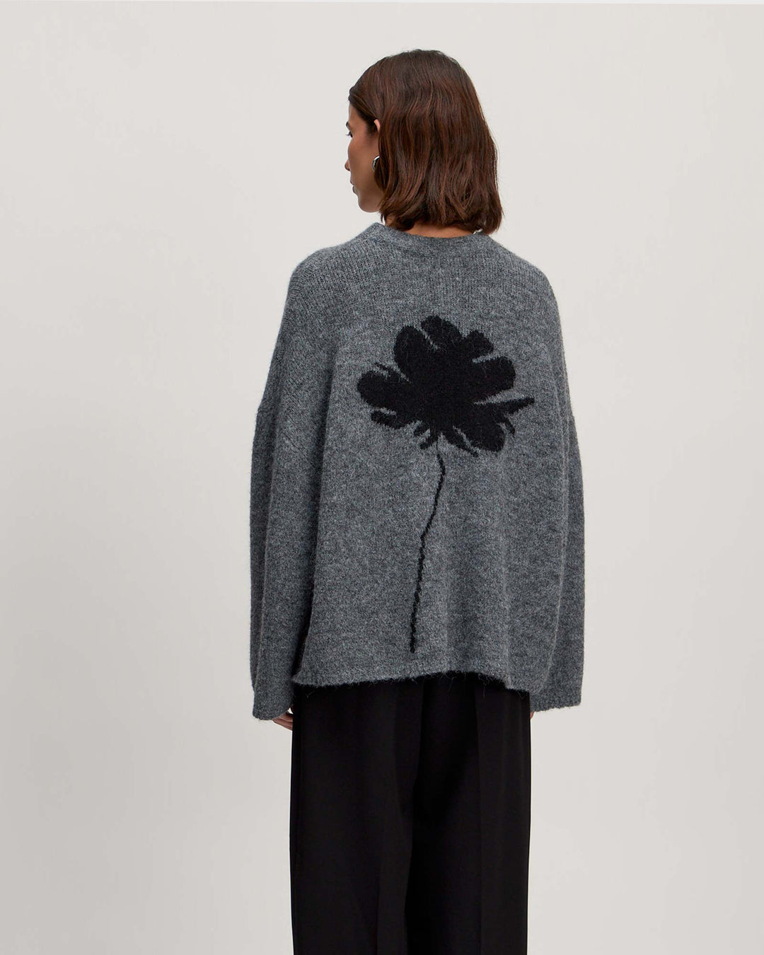 Ulva Oversize Jumper Grey Jacquard