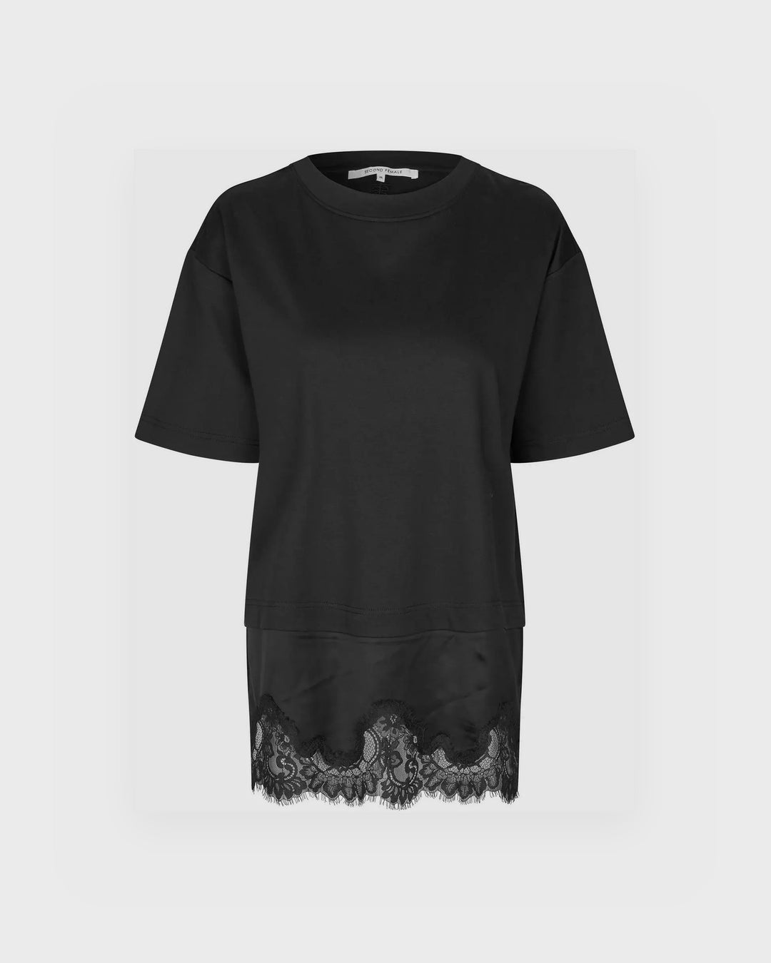 Second Female T-Shirt Vaccara Lace Tee Black