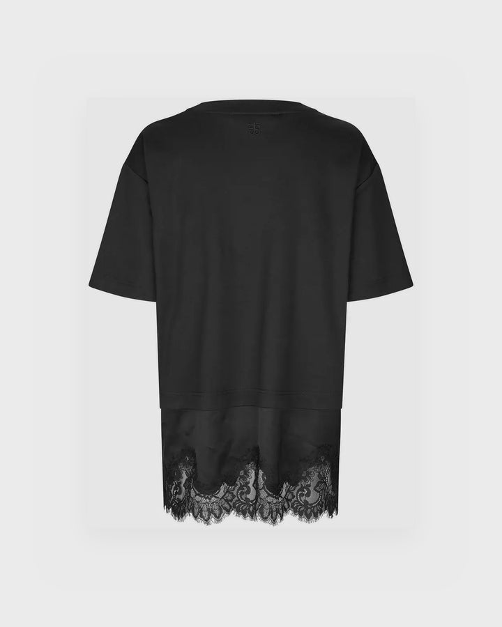 Second Female T-Shirt Vaccara Lace Tee Black – Bild 2