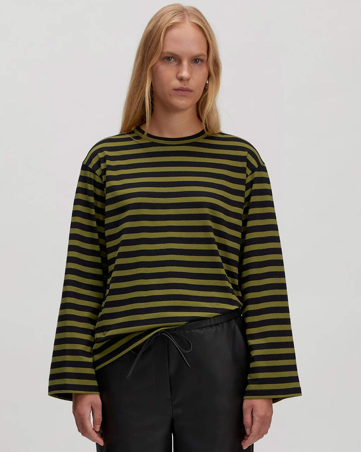 Verlee Longsleeve Stripes Black Green Oasis