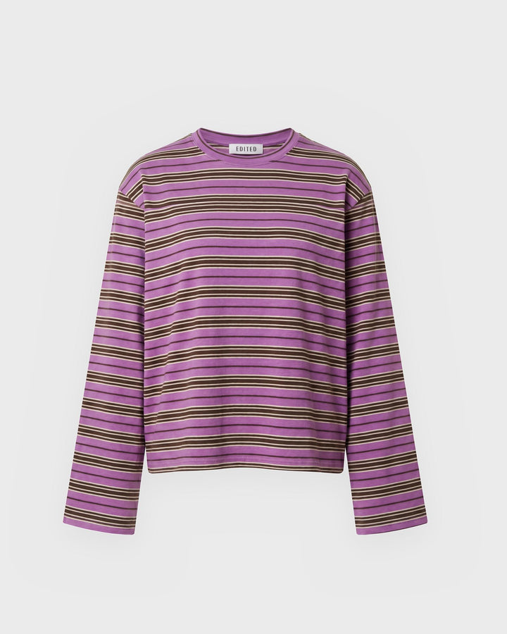 EDITED Longsleeve Verlee Longsleeve Stripes Coffee, Lavender, Egret