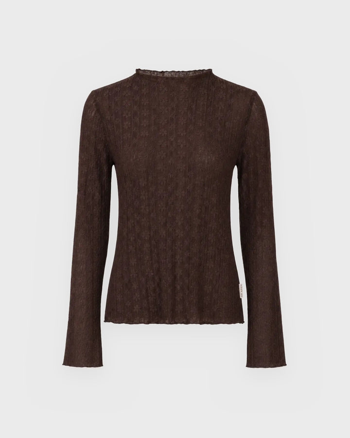 OH APRIL Longsleeve Zahara Lace Longsleeve Dark Brown
