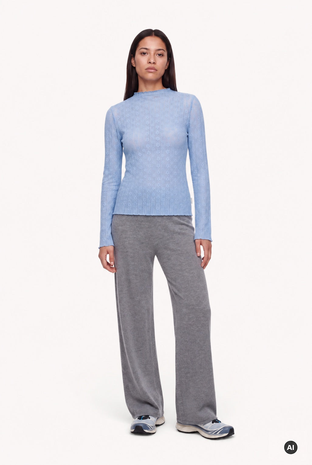 Zahara Lace Longsleeve Sky Blue