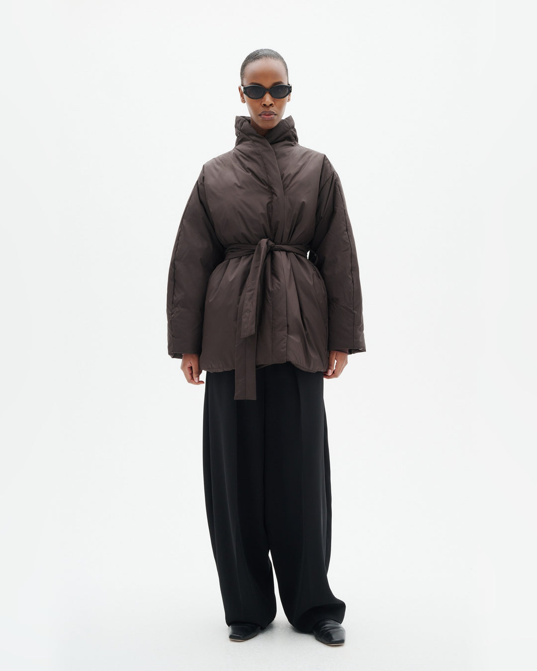 InWear Mantel Zinnahiw Short Cocoon Coat Chocolate Brown – Bild 4