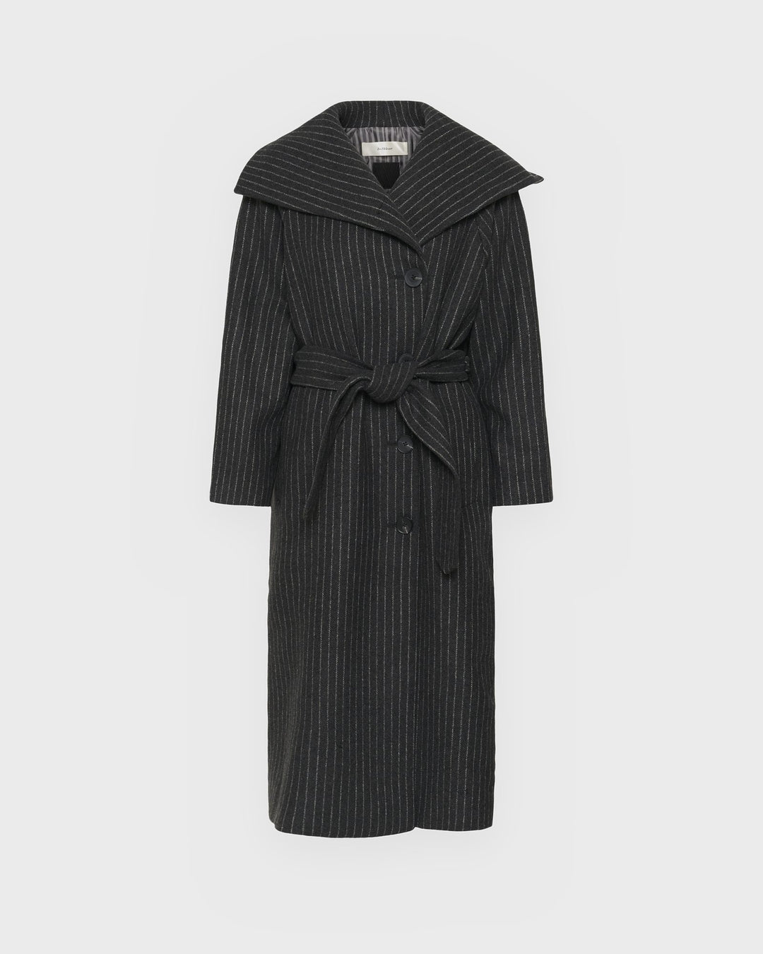 InWear Mantel Zorahiw Long Coat Pinstriped Dark Grey