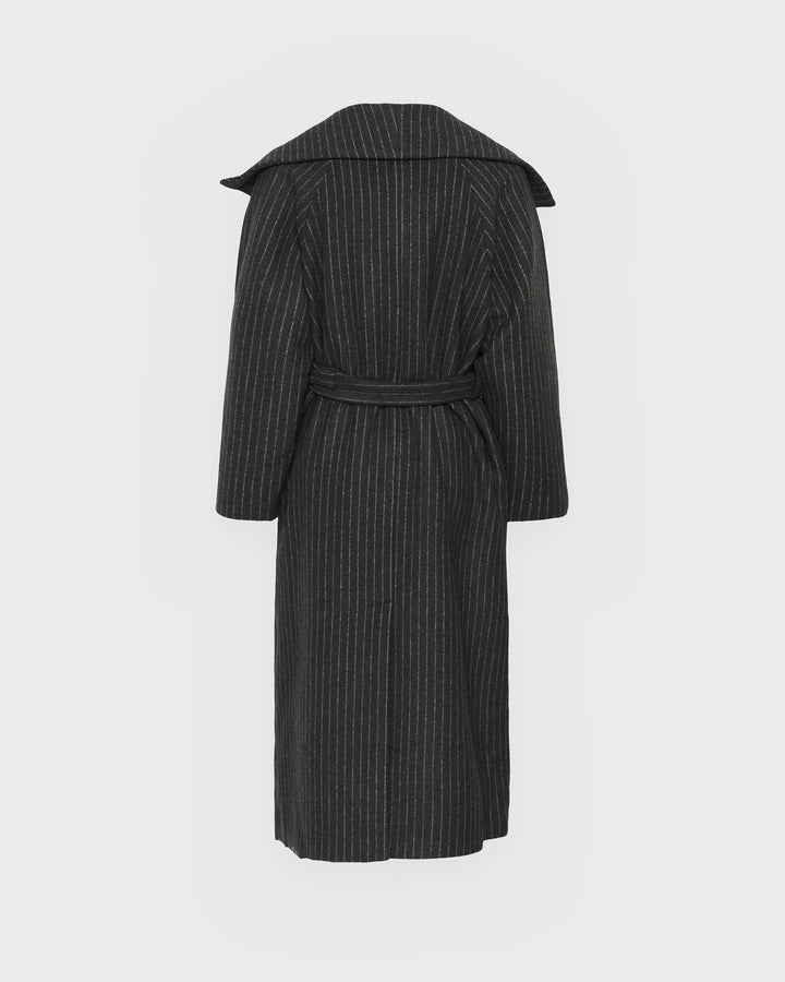 InWear Mantel Zorahiw Long Coat Pinstriped Dark Grey – Bild 2