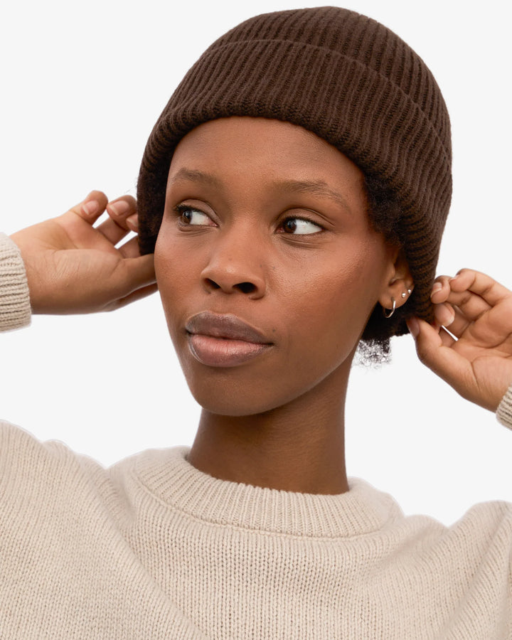 Merino Wool Beanie Coffee Brown