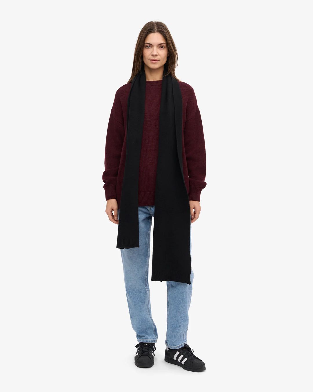 Merino Wool Scarf Deep Black