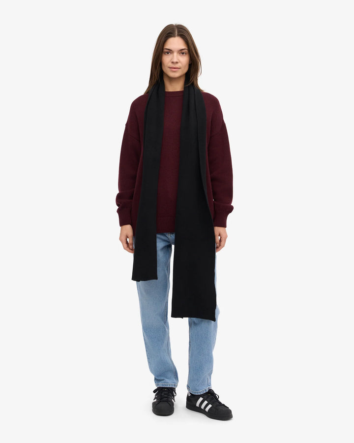 Merino Wool Scarf Deep Black