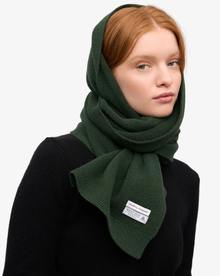 Merino Wool Scarf Emerald Green