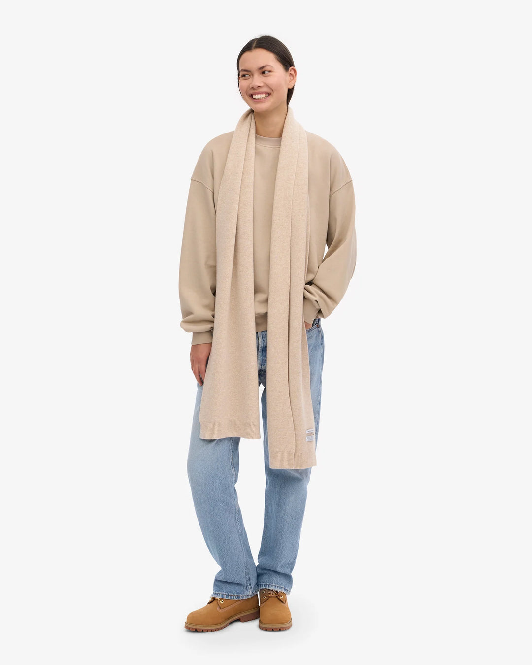 Merino Wool Scarf Ivory White