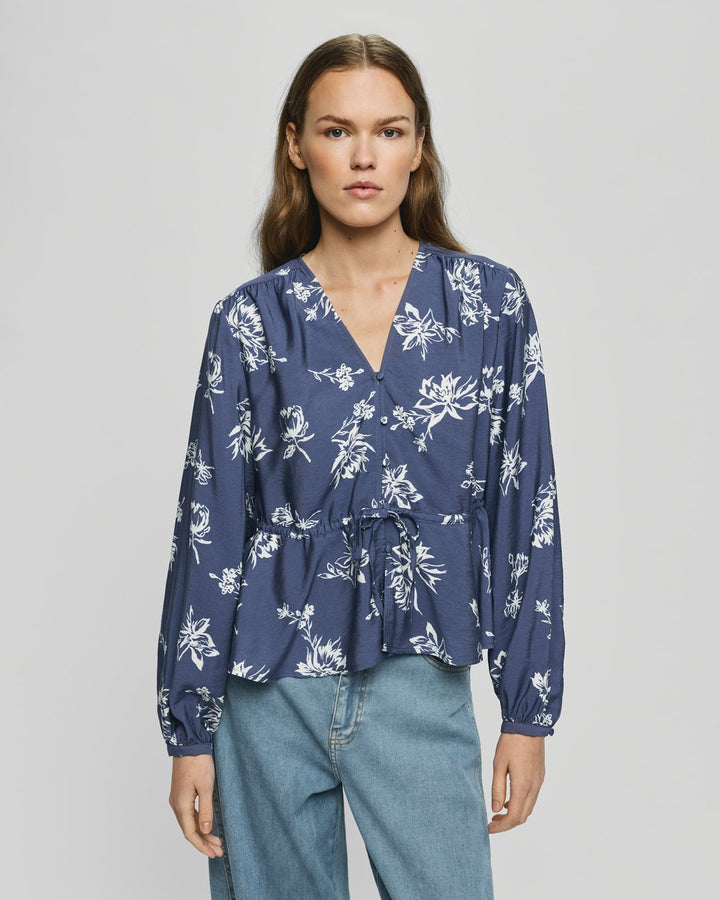 MSCHAndenaAmabella Shirt V Indigo Flower