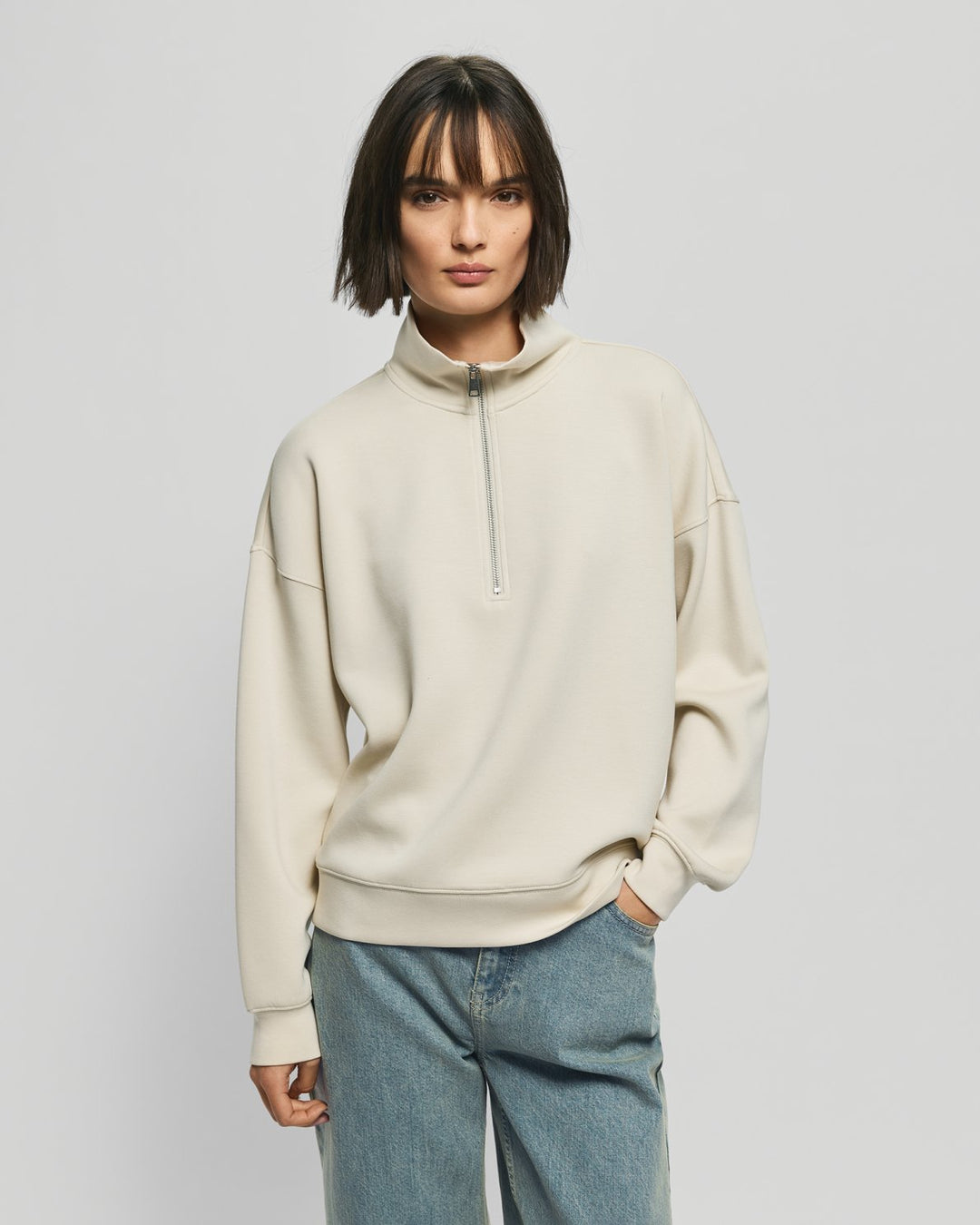 MSCHIlliana Ima QZip Sweatshirt Oatmeal