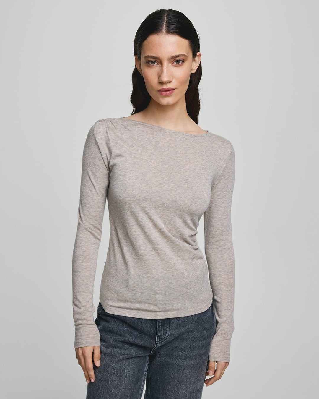 MSCHMelisse B Top Light Grey Melange