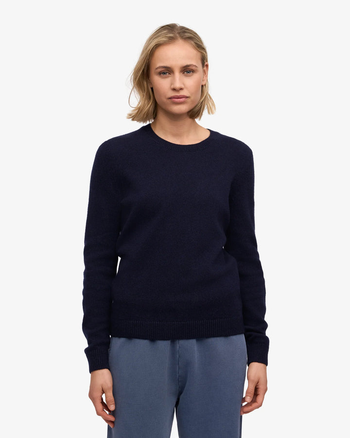 Classic Merino Wool Crew Navy Blue