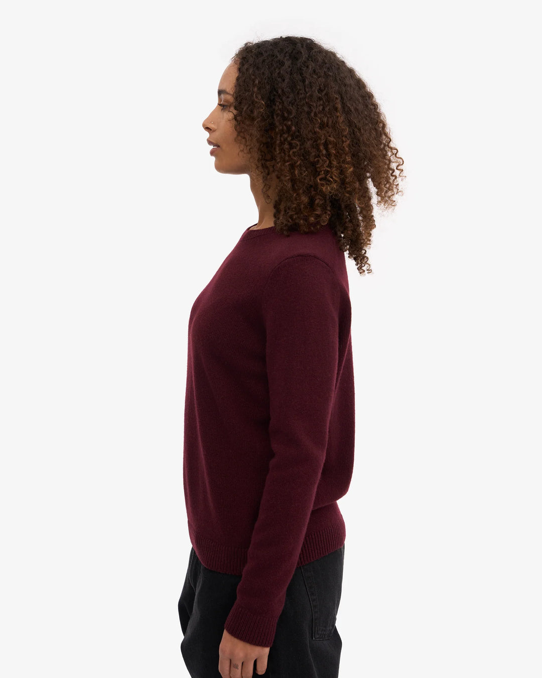 Classic Merino Wool Crew Oxblood Red